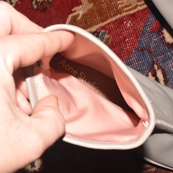 ACNE STUDIO Logo Leather Ankle Boot Made in Italy Stunning Funky Boot Size 40 - Picture 6 of 13